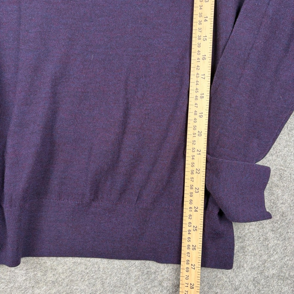 Brooks Brothers Sweater Mens M Purple Brookstech Merino Wool Quarter Zip Golf - Picture 7 of 10